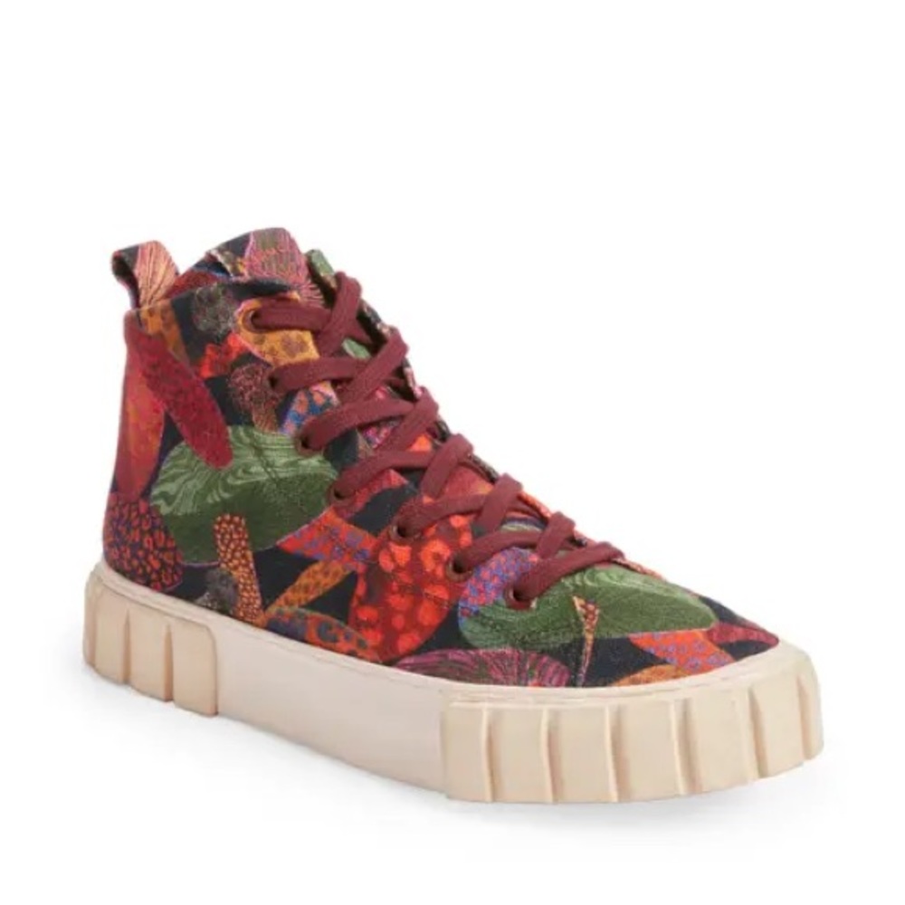 NWT Farm Rio Black Leopard Mushroom Flatform Sneaker